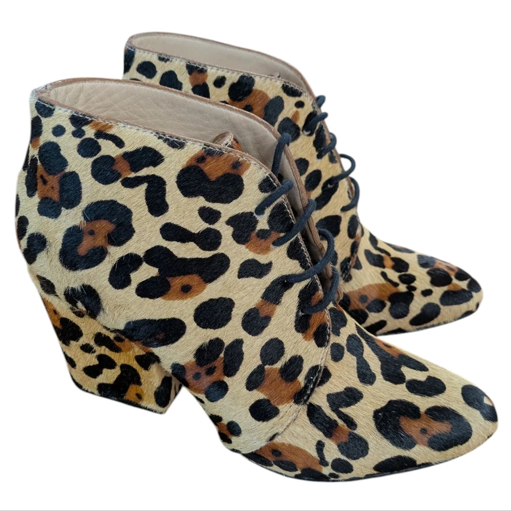 Kate Spade Leopard Print Calf Fur Ankle Bootie Size 6.5
